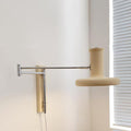 Beige Swing Arm Wall Sconce Lamp 1-Light Nordic Minimalist Design-Lighting > Wall Lights-casanuva-casanuva