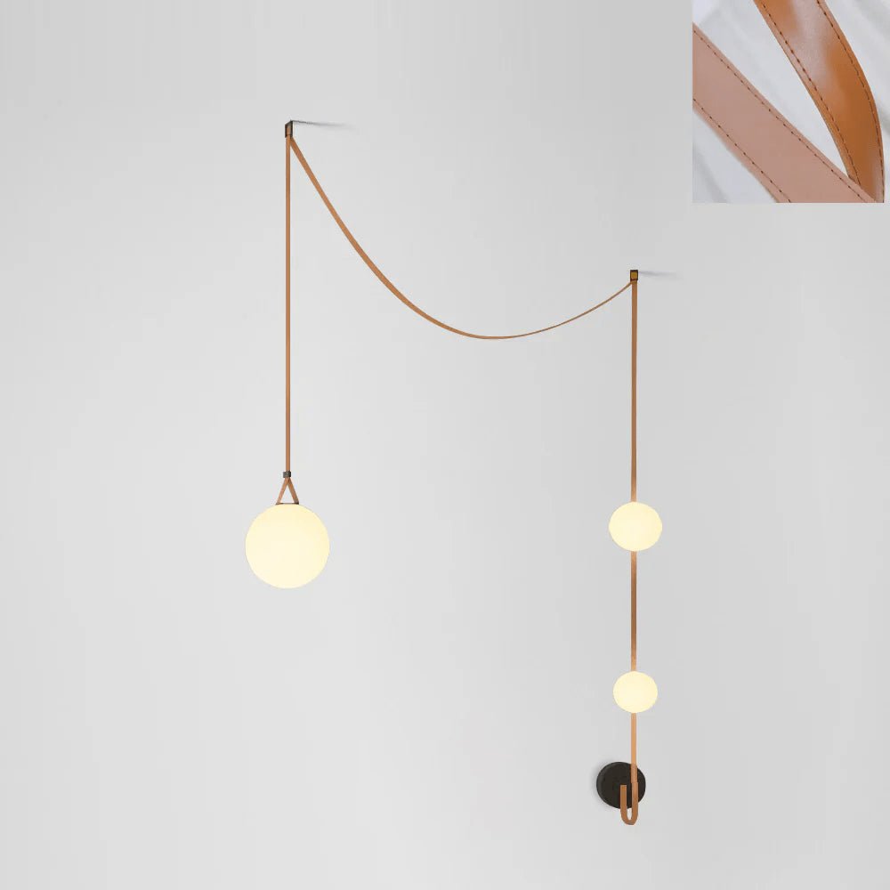 Belt Pendant Light Art Design-Lighting > Pendant Lights-casanuva-203cmx280cm-Version B Orange Leather-casanuva