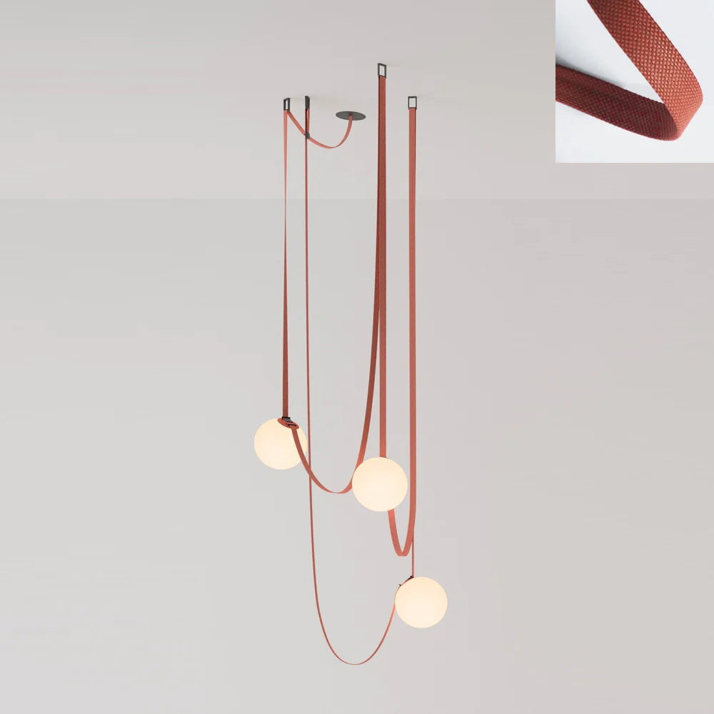 Belt Pendant Light Art Design-Lighting > Pendant Lights-casanuva-3 heads 80cmx120cm-Version A Red Canvas-casanuva