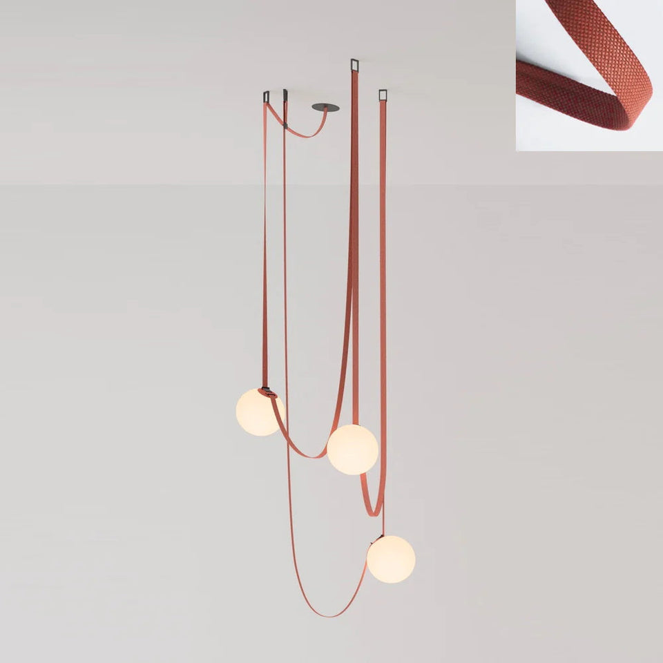 Belt Pendant Light Art Design-Lighting > Pendant Lights-casanuva-3 heads 80cmx120cm-Version A Red Canvas-casanuva