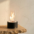 Bioethanol Tabletop Fireplace with Glass Cylinder and Metal Base-Home Decor > Decorative Accessories-casanuva-casanuva