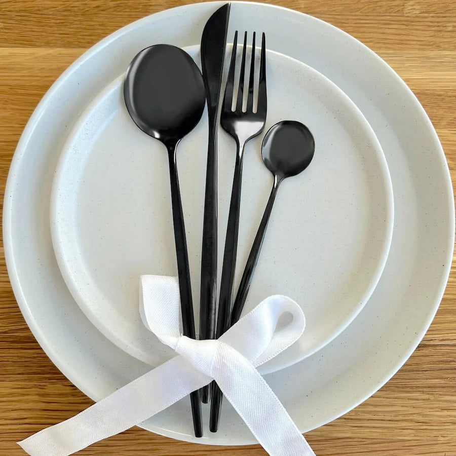 Black Flatware Set 24 Pieces-Kitchen & Dining > Cutlery-casanuva-24 pc-casanuva