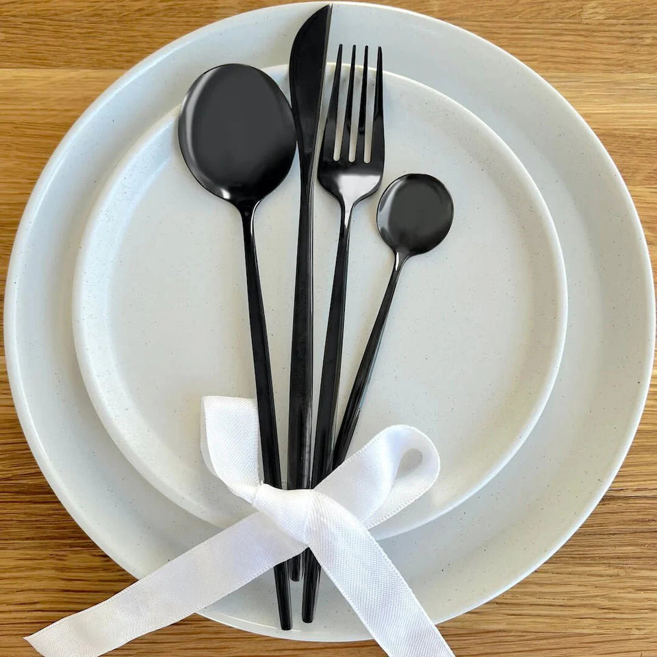 Black Flatware Set 24 Pieces-Kitchen & Dining > Cutlery-casanuva-24 pc-casanuva