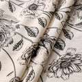 Black Floral Tasseled Tablecloth-Covers & Textiles > Table Cloths-casanuva-casanuva