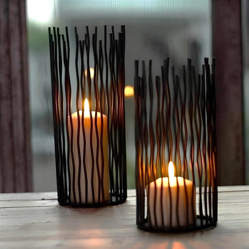 Black Iron Desk Candle Holder-Home Decor > Candle Holders-casanuva-casanuva