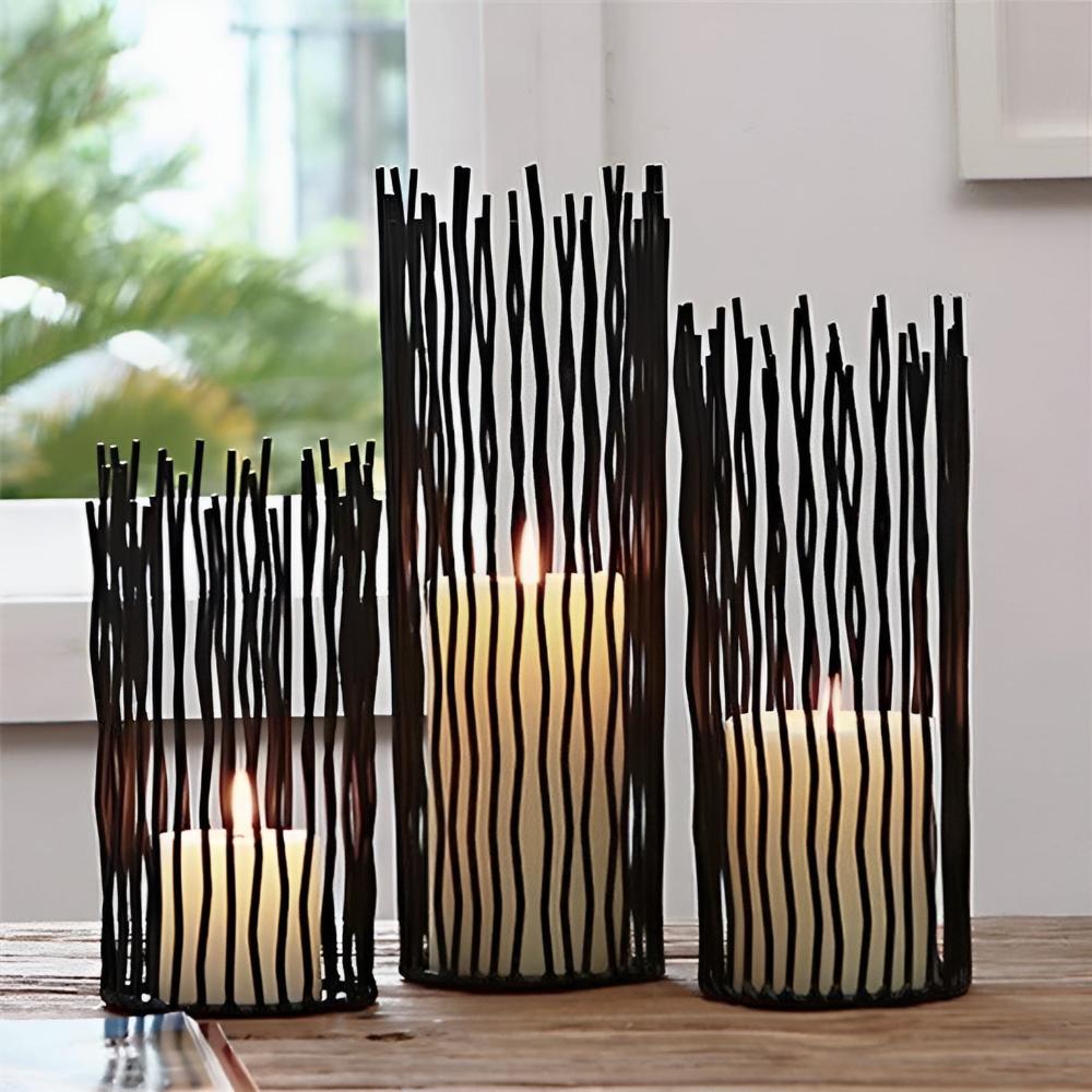 Black Iron Desk Candle Holder-Home Decor > Candle Holders-casanuva-casanuva