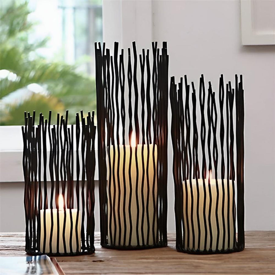 Black Iron Desk Candle Holder-Home Decor > Candle Holders-casanuva-casanuva