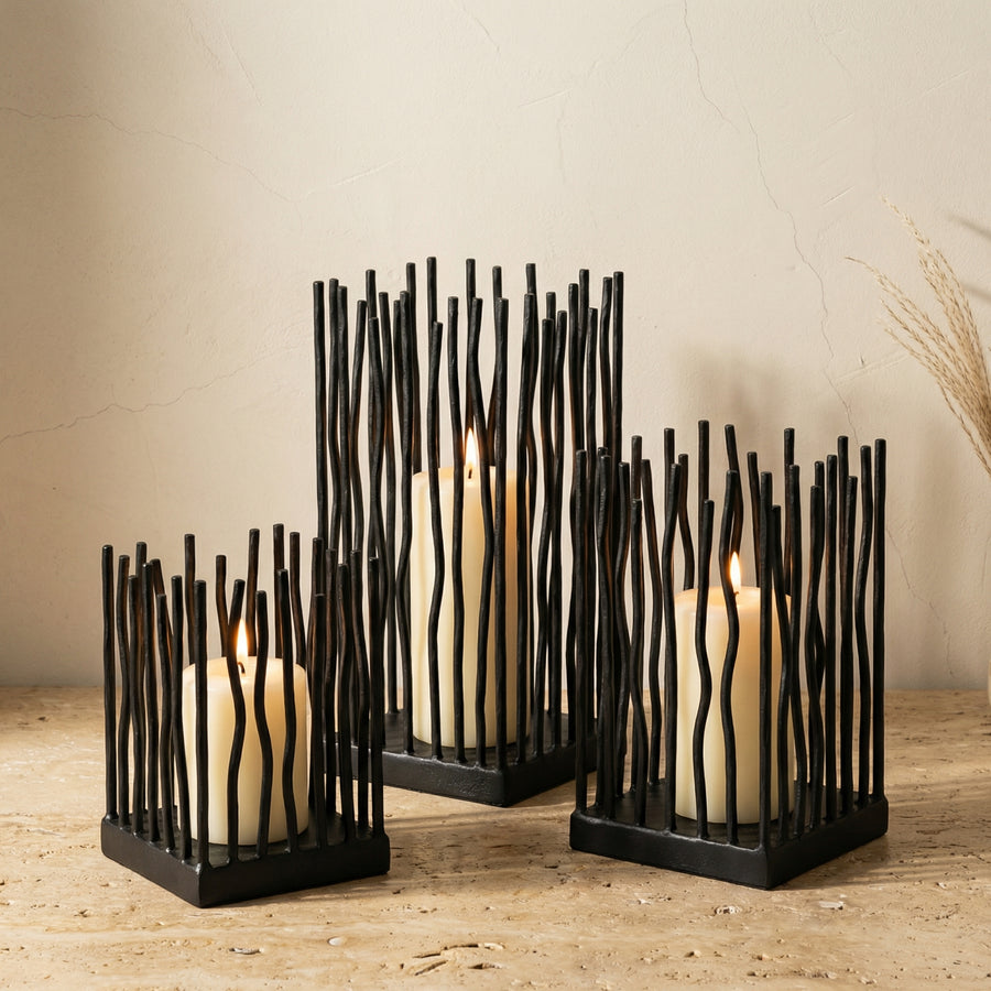 Black Iron Desk Candle Holder-Home Decor > Candle Holders-casanuva-casanuva