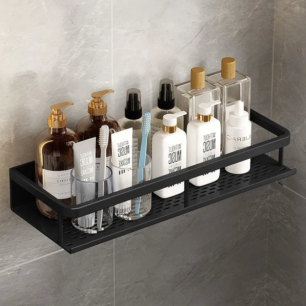 Black Shower Shelf Space-Saving Design-Bedding & Bath > Bathroom Accessories-casanuva-Small-casanuva