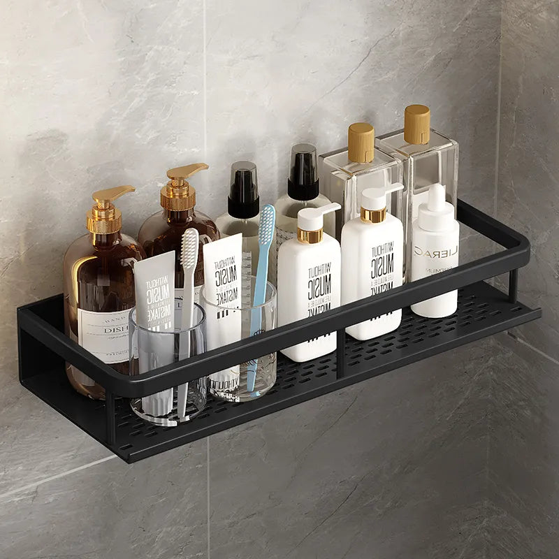 Black Shower Shelf Space-Saving Design-Bedding & Bath > Bathroom Accessories-casanuva-Small-casanuva