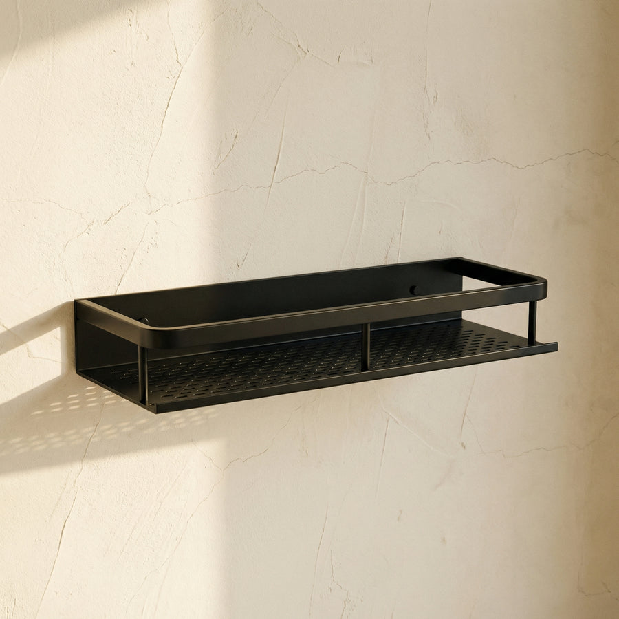 Black Shower Shelf Space-Saving Design-Bedding & Bath > Bathroom Accessories-casanuva-casanuva