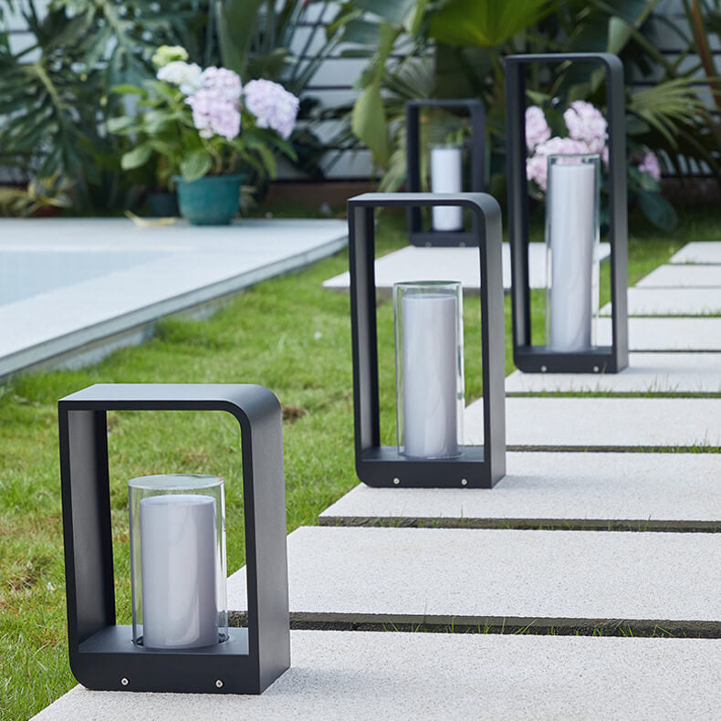 Black Solar Outdoor Lantern with Frosted Glass-Lighting > Outdoor Lighting-casanuva-casanuva