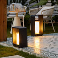 Black Solar Outdoor Lantern with Frosted Glass-Lighting > Outdoor Lighting-casanuva-Small-Tri-color + Remote-casanuva