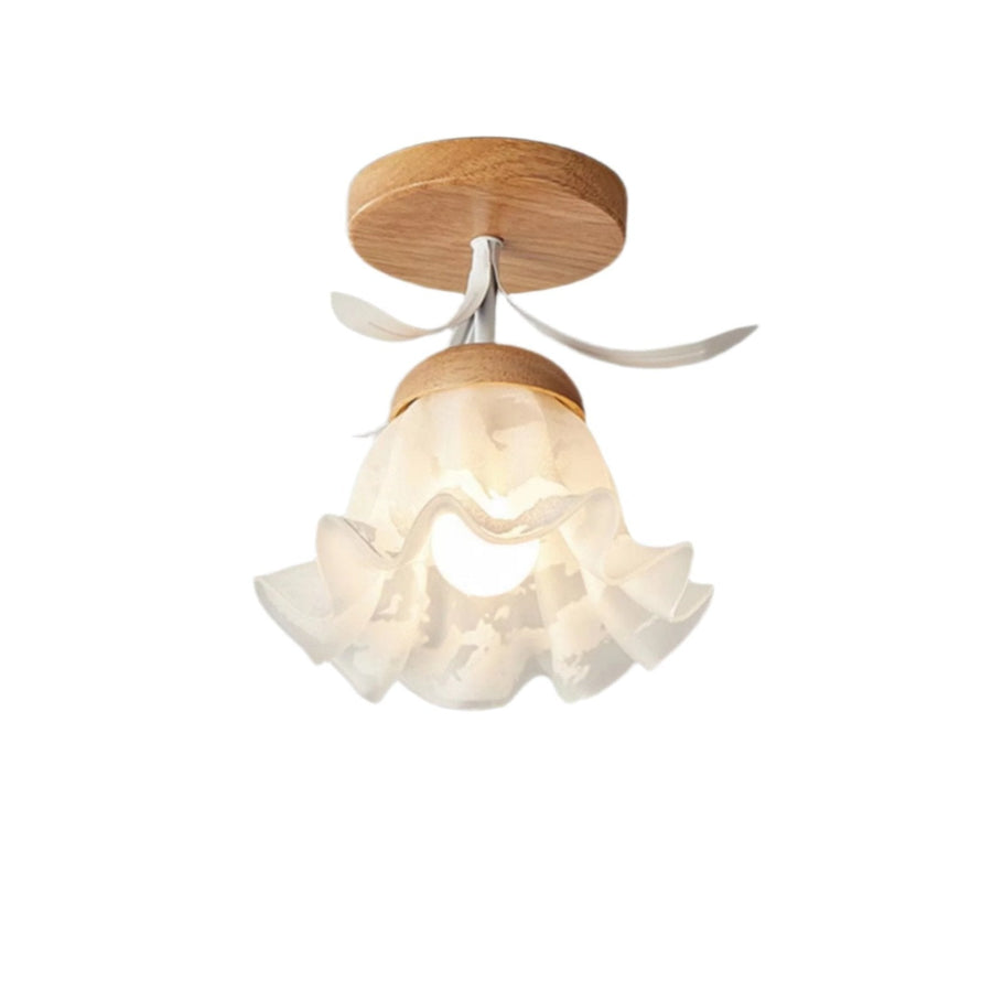 Blooming Lily Flower Ceiling Light-Lighting > Chandeliers & Pendant Lights-casanuva-Wood-casanuva
