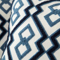Blue Decorative Cushion Embroidered Classic Pattern Soft Luxury Fabric 45x45 cm-Covers & Textiles > Throw Pillows-casanuva-casanuva