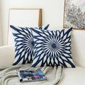Blue Decorative Cushion Embroidered Classic Pattern Soft Luxury Fabric 45x45 cm-Covers & Textiles > Throw Pillows-casanuva-A-casanuva