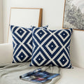 Blue Decorative Cushion Embroidered Classic Pattern Soft Luxury Fabric 45x45 cm-Covers & Textiles > Throw Pillows-casanuva-C-casanuva