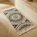 Bohemian Black and Cream Runner Mat-Kitchen & Dining > Kitchen Mats-casanuva-casanuva