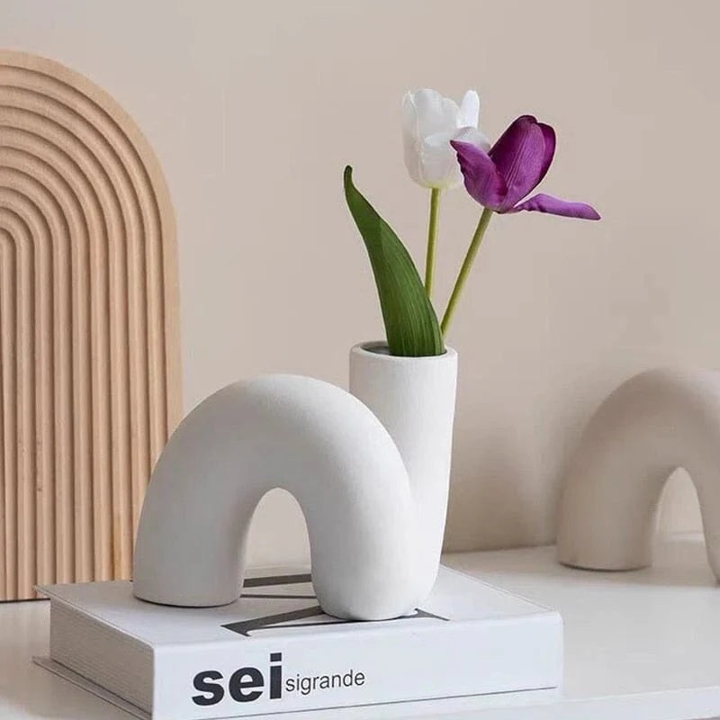 Bohemian Ceramic Vase Abstract Design-Home Decor > Vases-casanuva-casanuva