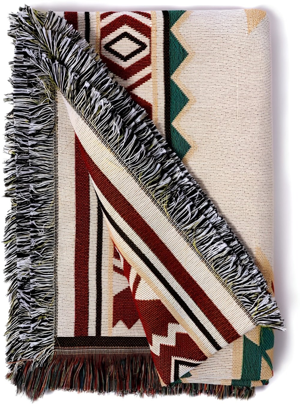 Bohemian Reversible Picnic Blanket Washable Jacquard Cotton Blend-Bedding & Bath > Blankets-casanuva-casanuva