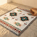 Bohemian Reversible Picnic Blanket Washable Jacquard Cotton Blend-Bedding & Bath > Blankets-casanuva-casanuva