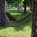 Boho Hammock with Wooden Spreaders Cotton Blend Supports 200 kg-Home Decor > Decorative Accessories-casanuva-casanuva