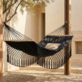 Boho Hammock with Wooden Spreaders Cotton Blend Supports 200 kg-Home Decor > Decorative Accessories-casanuva-casanuva