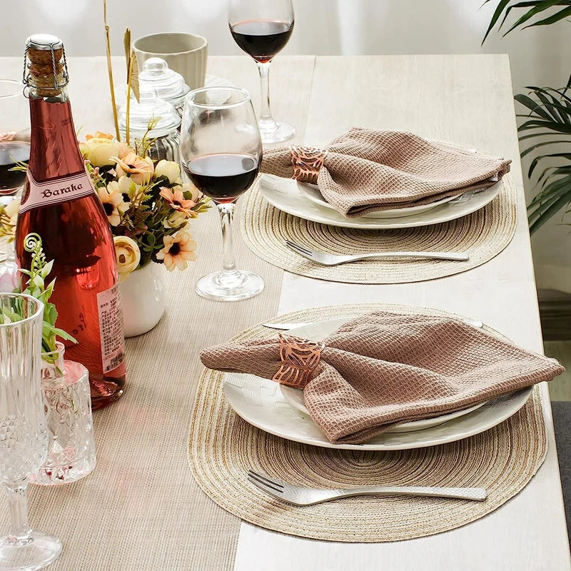 Boho Placemat Set Handmade Woven Table Mats Sustainable Dining Decor-Kitchen & Dining > Placemats-casanuva-casanuva