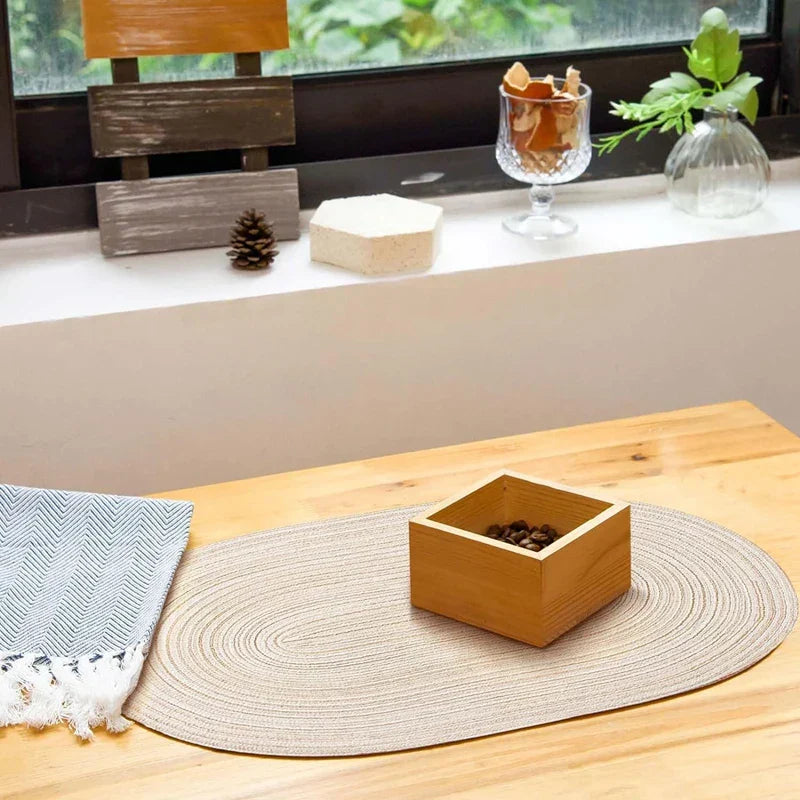 Boho Placemat Set Handmade Woven Table Mats Sustainable Dining Decor-Kitchen & Dining > Placemats-casanuva-casanuva
