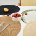 Boho Round Woven Placemats Linen Braided Heat Resistant Table Mats-Kitchen & Dining > Placemats-casanuva-casanuva