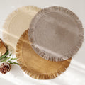 Boho Round Woven Placemats Linen Braided Heat Resistant Table Mats-Kitchen & Dining > Placemats-casanuva-casanuva