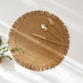 Boho Round Woven Placemats Linen Braided Heat Resistant Table Mats-Kitchen & Dining > Placemats-casanuva-casanuva