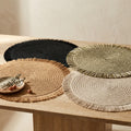 Boho Round Woven Placemats Linen Braided Heat Resistant Table Mats-Kitchen & Dining > Placemats-casanuva-casanuva