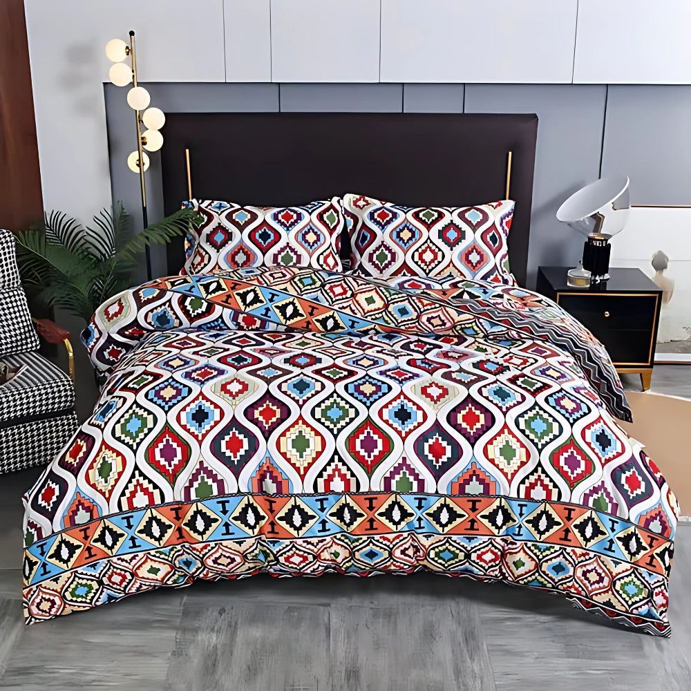 Boho Tribal Print Duvet Cover Set-Bedding & Bath > Bedding Sets-casanuva-Tribal Fiesta-Twin-casanuva