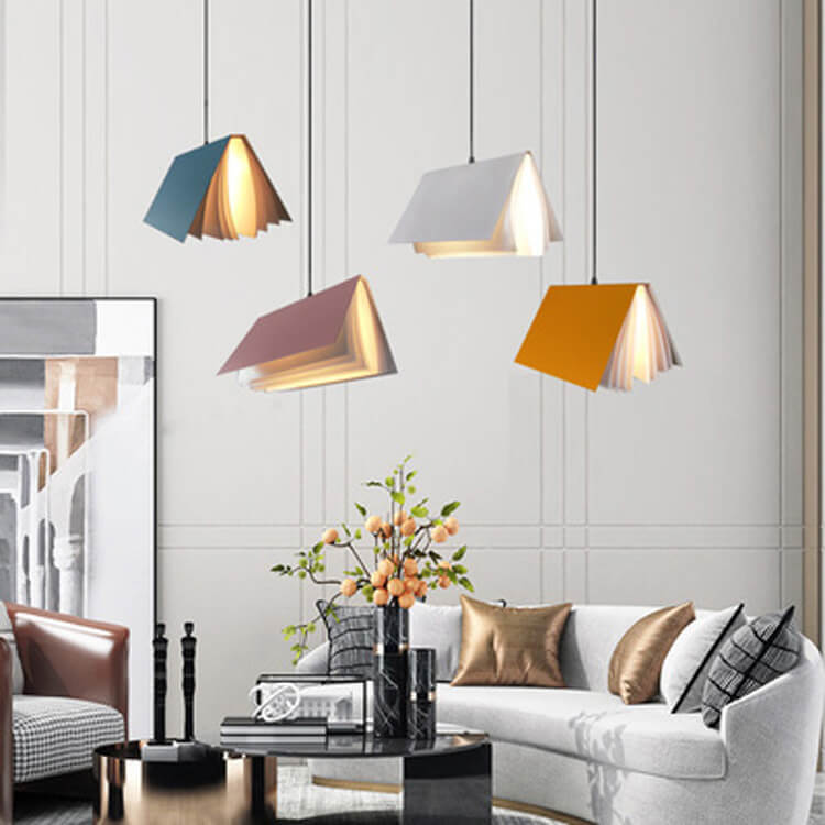 Book Shade Pendant Light 1-Light Metal PVC Design-Lighting > Pendant Lights-casanuva-casanuva