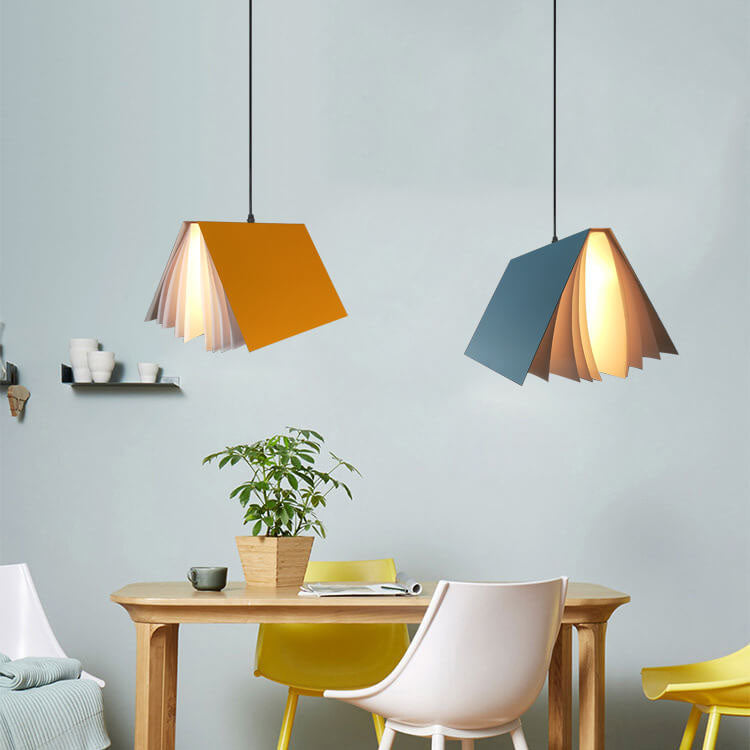 Book Shade Pendant Light 1-Light Metal PVC Design-Lighting > Pendant Lights-casanuva-casanuva
