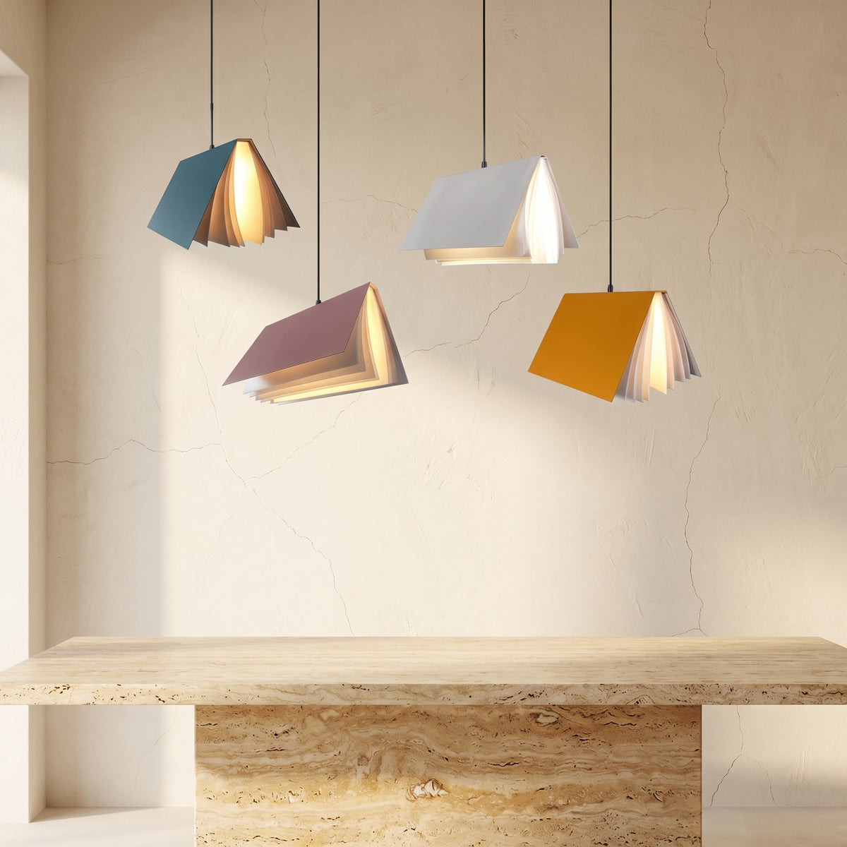 Book Shade Pendant Light 1-Light Metal PVC Design-Lighting > Pendant Lights-casanuva-casanuva
