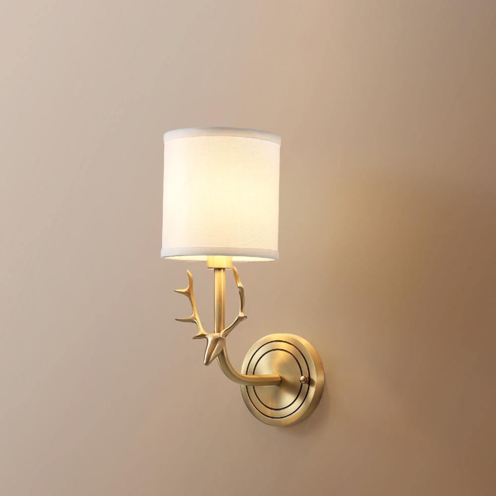 Brass Deer Head Wall Light Fixture-Lighting > Wall Lights-casanuva-casanuva
