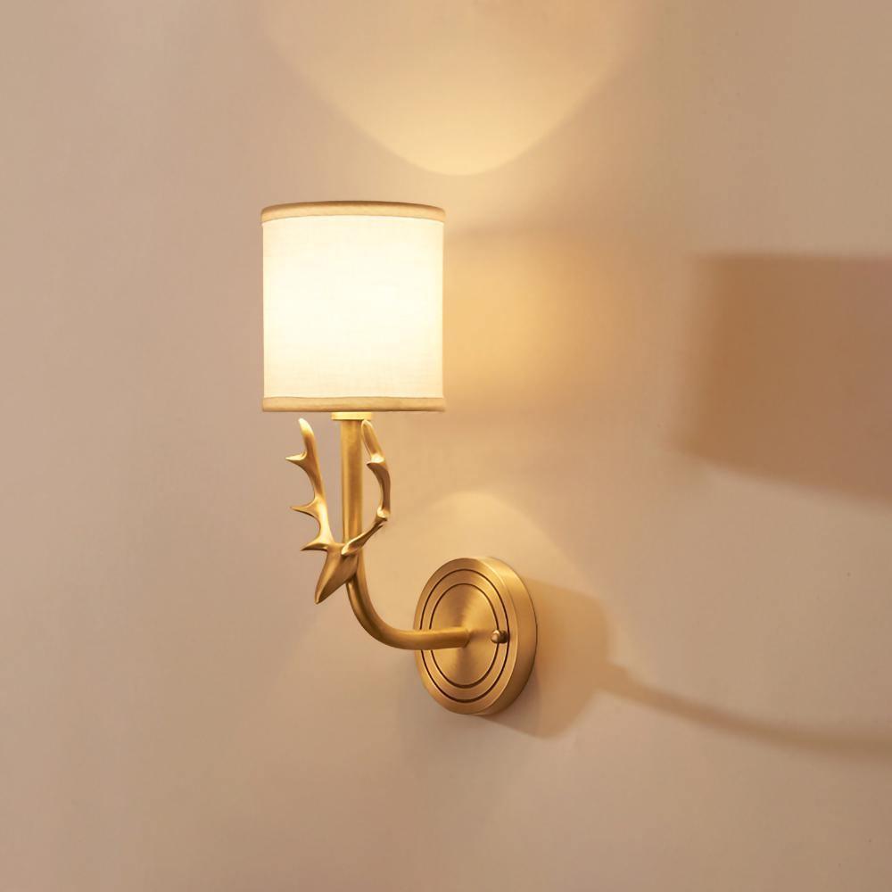 Brass Deer Head Wall Light Fixture-Lighting > Wall Lights-casanuva-casanuva