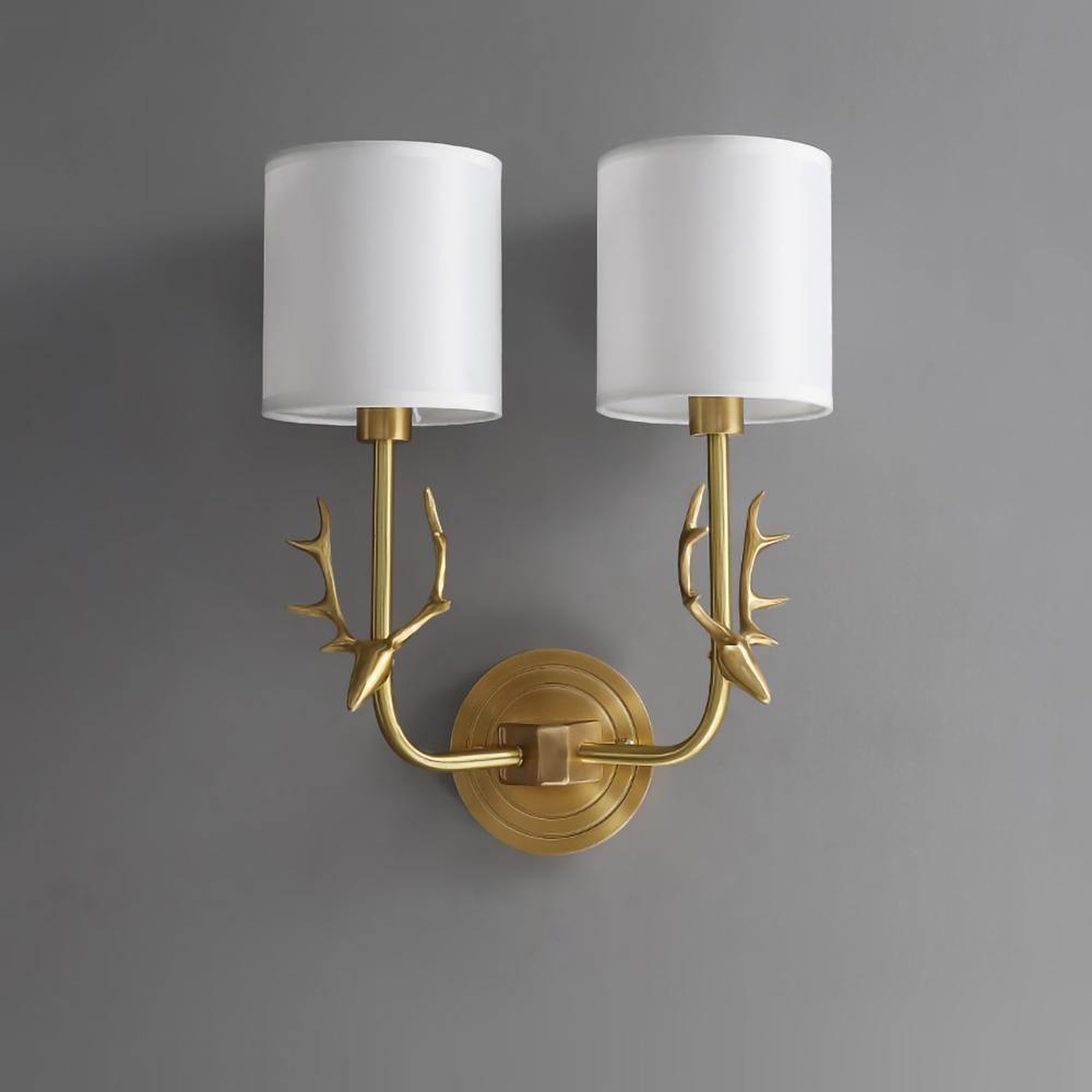 Brass Deer Head Wall Light Fixture-Lighting > Wall Lights-casanuva-casanuva