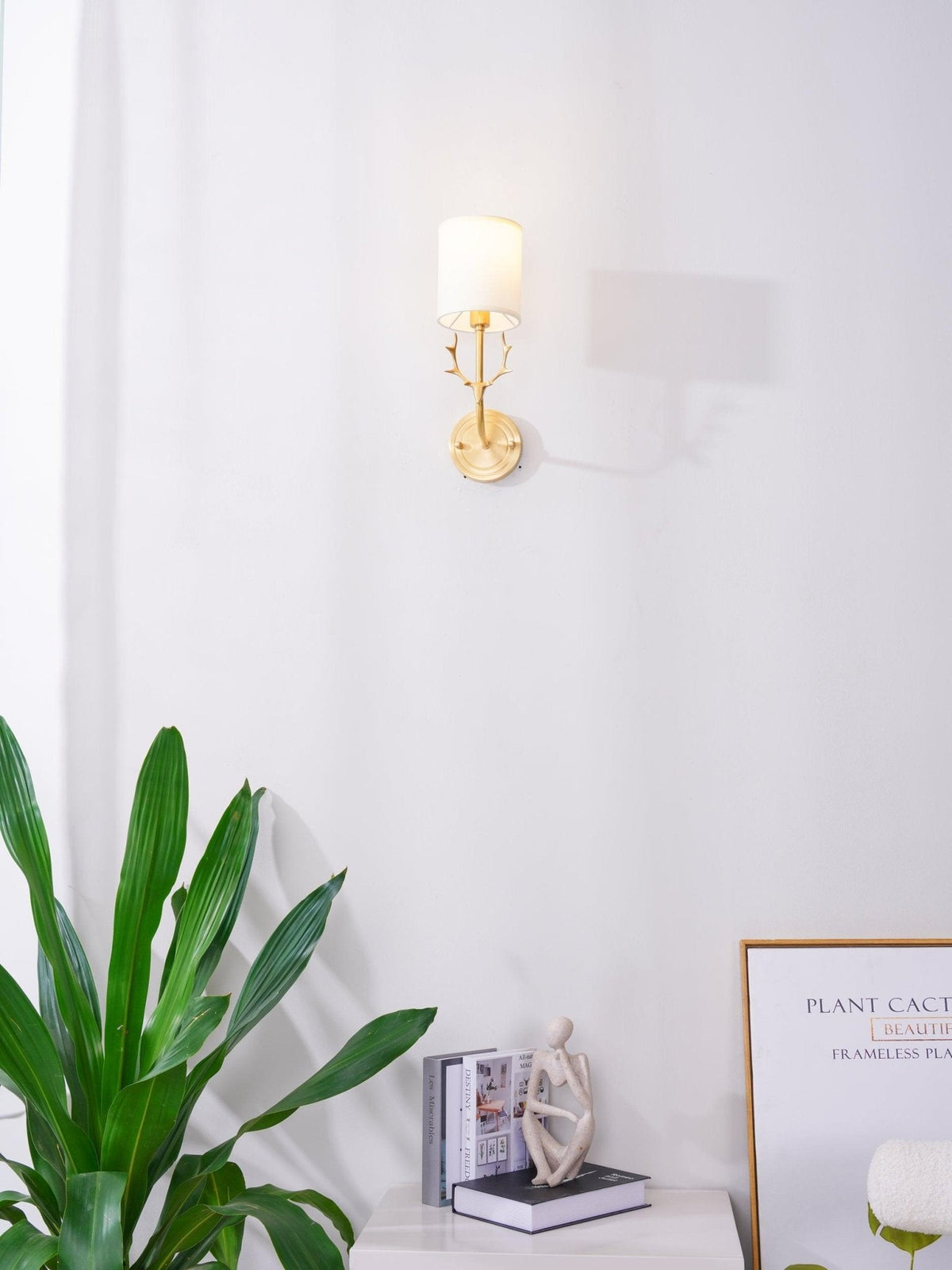 Brass Deer Head Wall Light Fixture-Lighting > Wall Lights-casanuva-casanuva