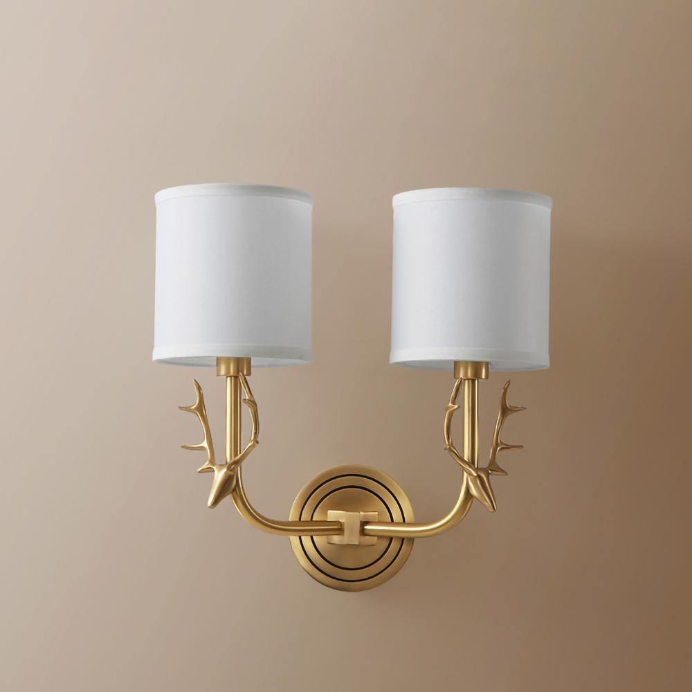 Brass Deer Head Wall Light Fixture-Lighting > Wall Lights-casanuva-casanuva