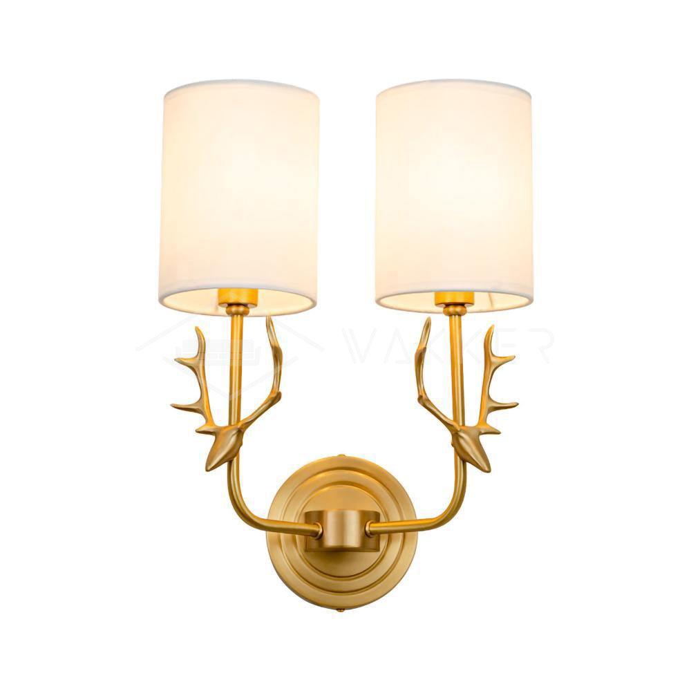 Brass Deer Head Wall Light Fixture-Lighting > Wall Lights-casanuva-casanuva