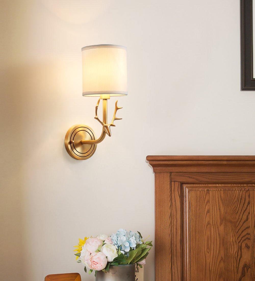 Brass Deer Head Wall Light Fixture-Lighting > Wall Lights-casanuva-casanuva
