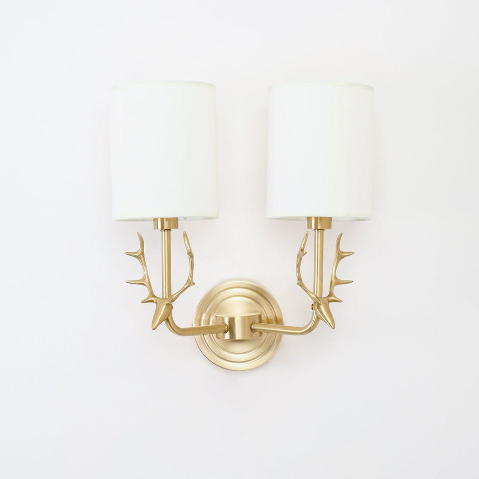 Brass Deer Head Wall Light Fixture-Lighting > Wall Lights-casanuva-casanuva