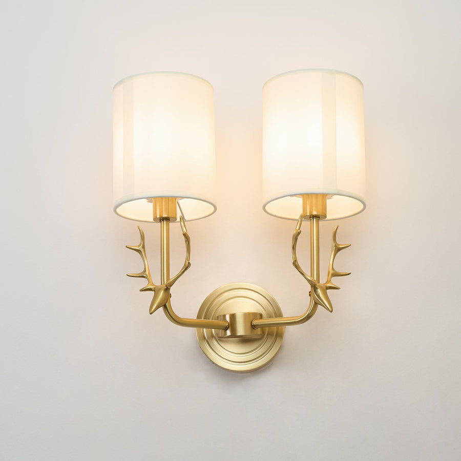 Brass Deer Head Wall Light Fixture-Lighting > Wall Lights-casanuva-casanuva