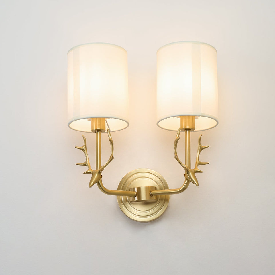 Brass Deer Head Wall Light Fixture-Lighting > Wall Lights-casanuva-casanuva