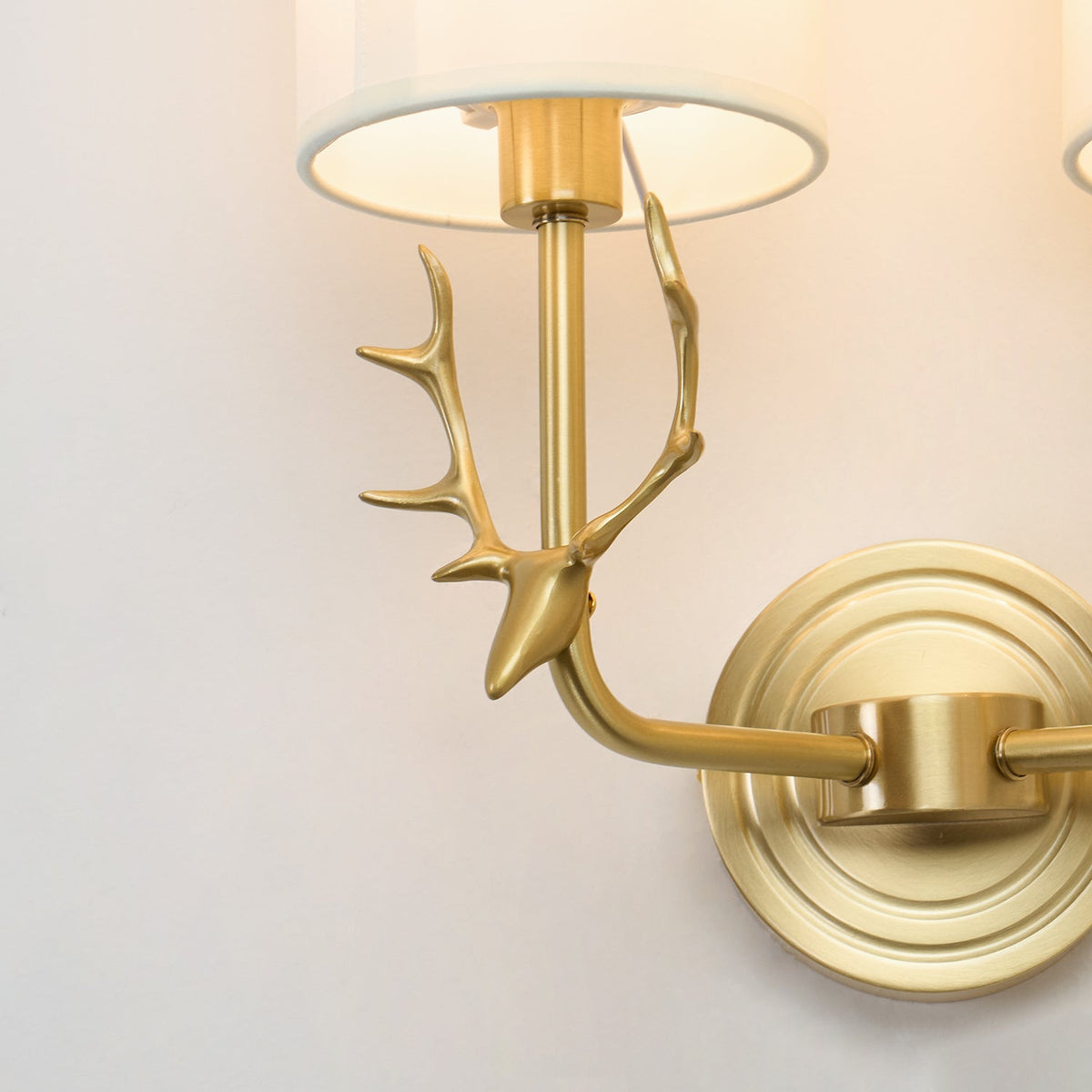 Brass Deer Head Wall Light Fixture-Lighting > Wall Lights-casanuva-casanuva