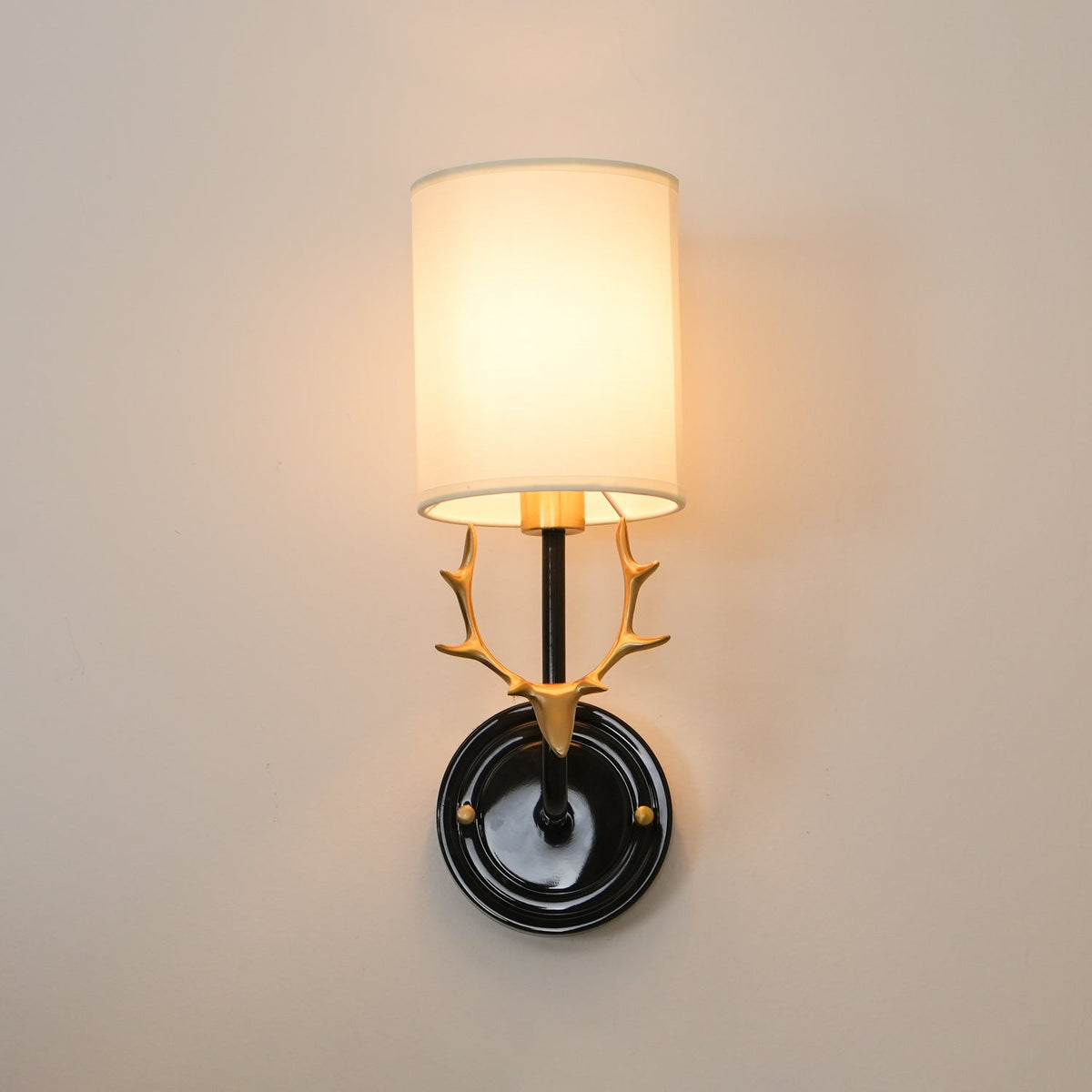 Brass Deer Head Wall Light Fixture-Lighting > Wall Lights-casanuva-casanuva