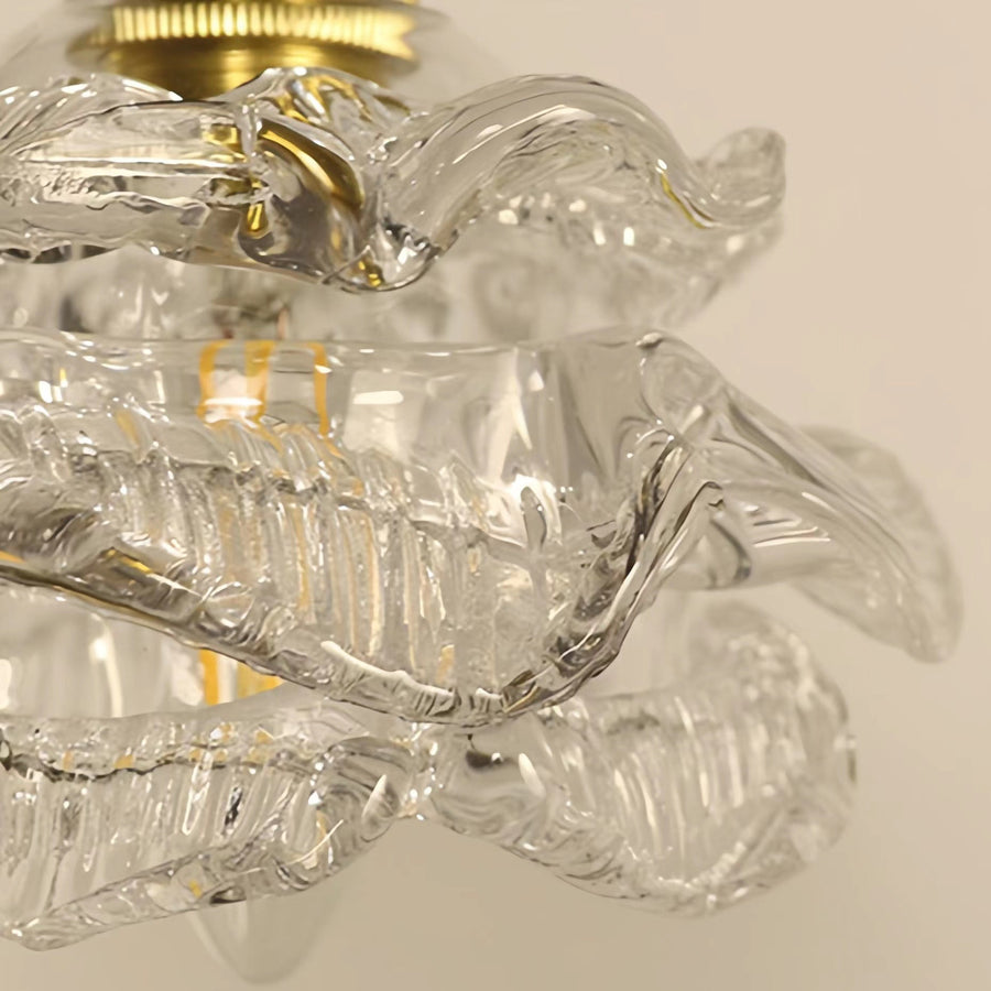 Brass Glass Rose Pendant Light-Lighting > Chandeliers & Pendant Lights-casanuva-casanuva